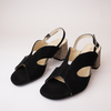 21180 Black Suede Heels