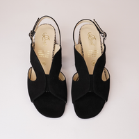 21180 Black Suede Heels