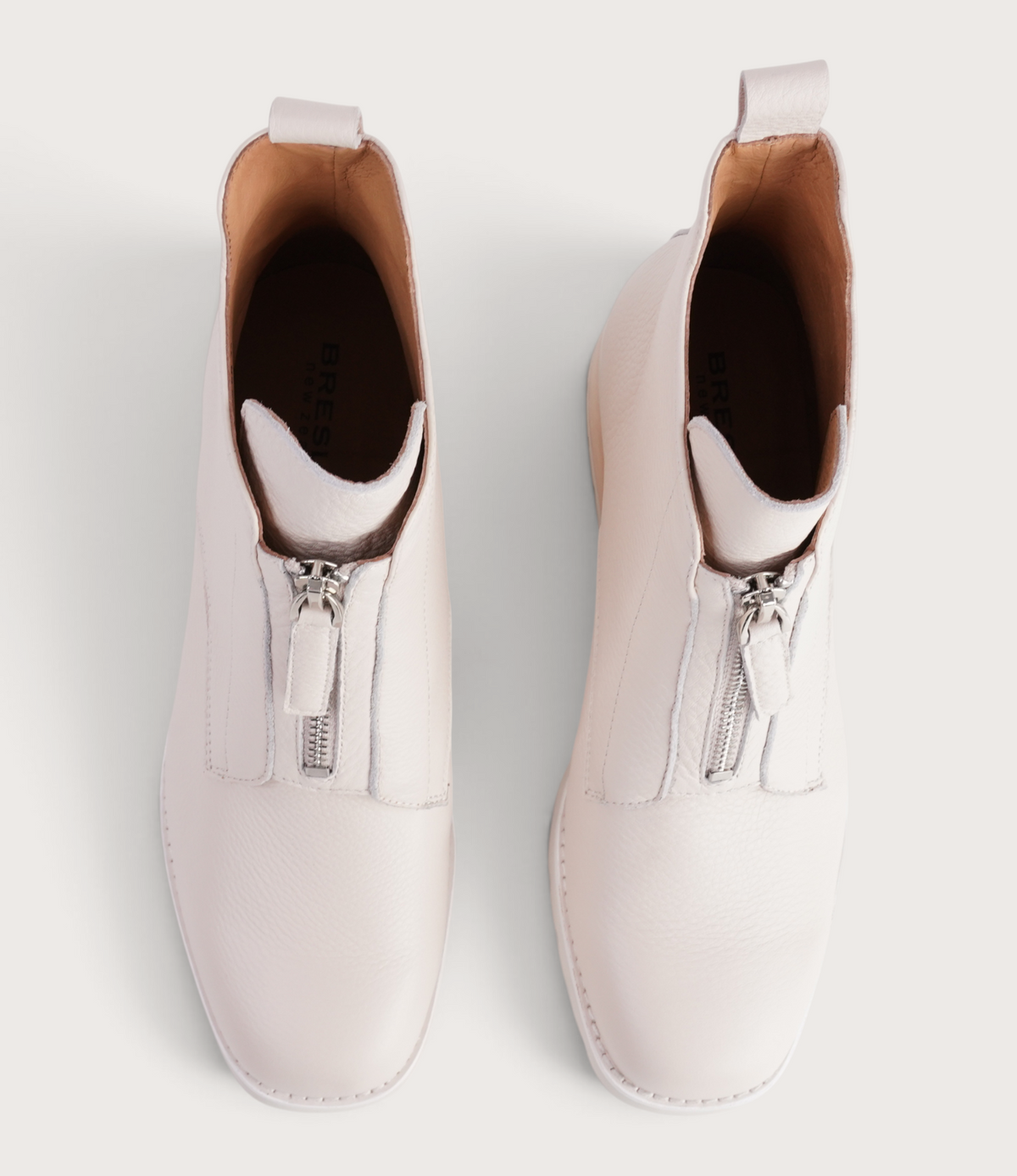Dazzler Bone/ Tan Stack Leather Ankle Boots