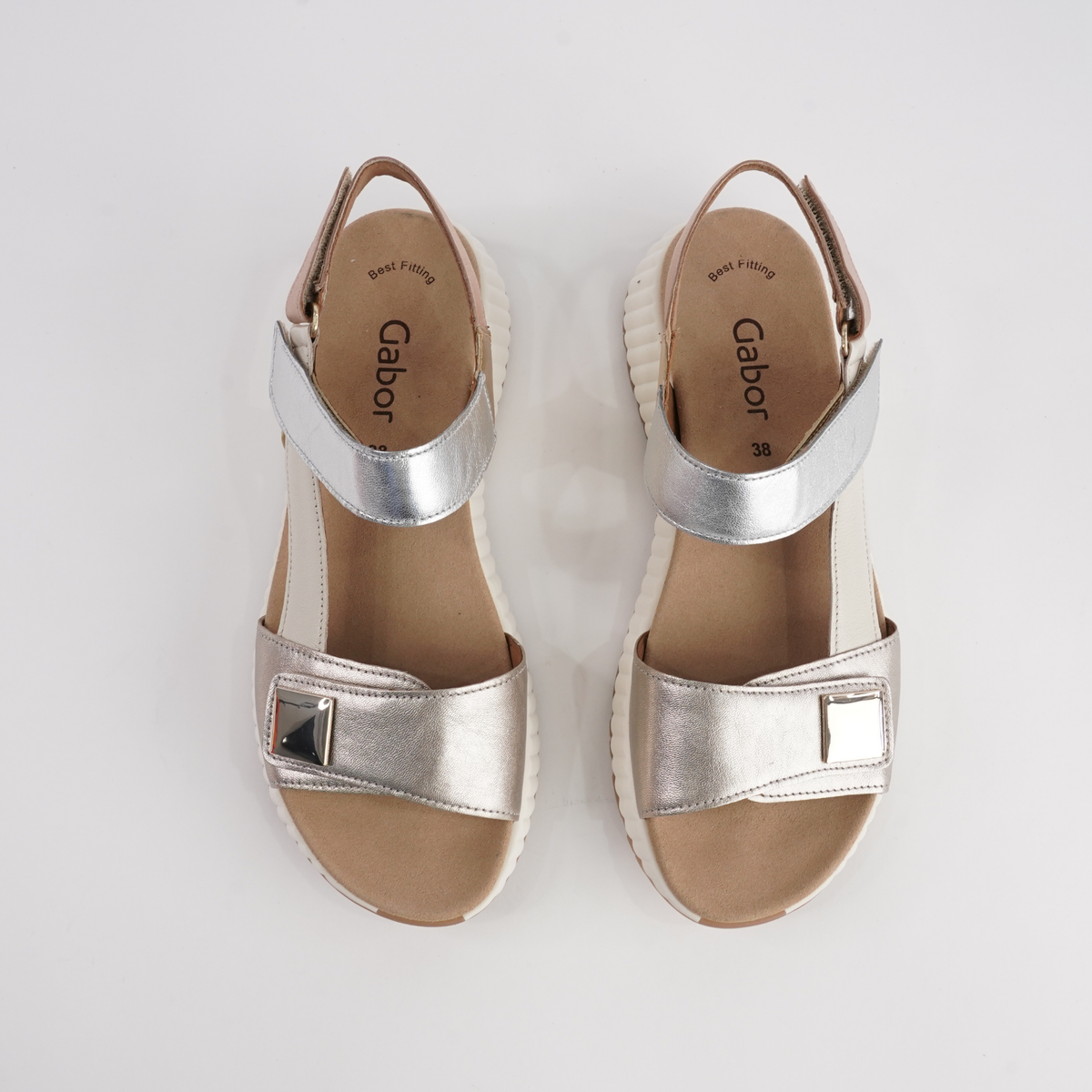 Cora Metallic Combi Leather Sandals - GABOR | Shouz