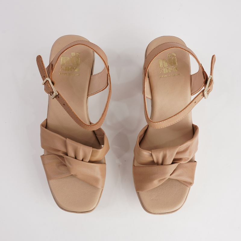 Odessa Camel Leather Heels