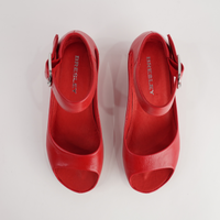 Sangria Fireoil Leather Wedges