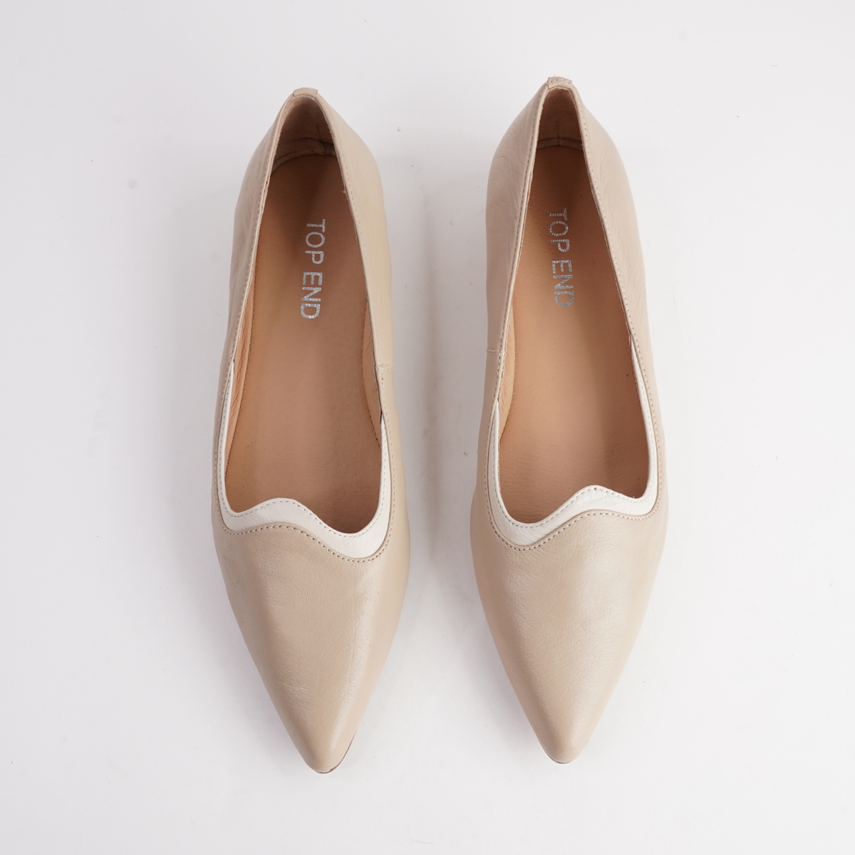Yibbie Camel Leather/ Milk Flats - TOP END | Shouz