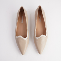Yibbie Camel Leather/ Milk Flats - TOP END | Shouz