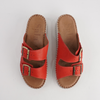 Solena Red Leather Slides