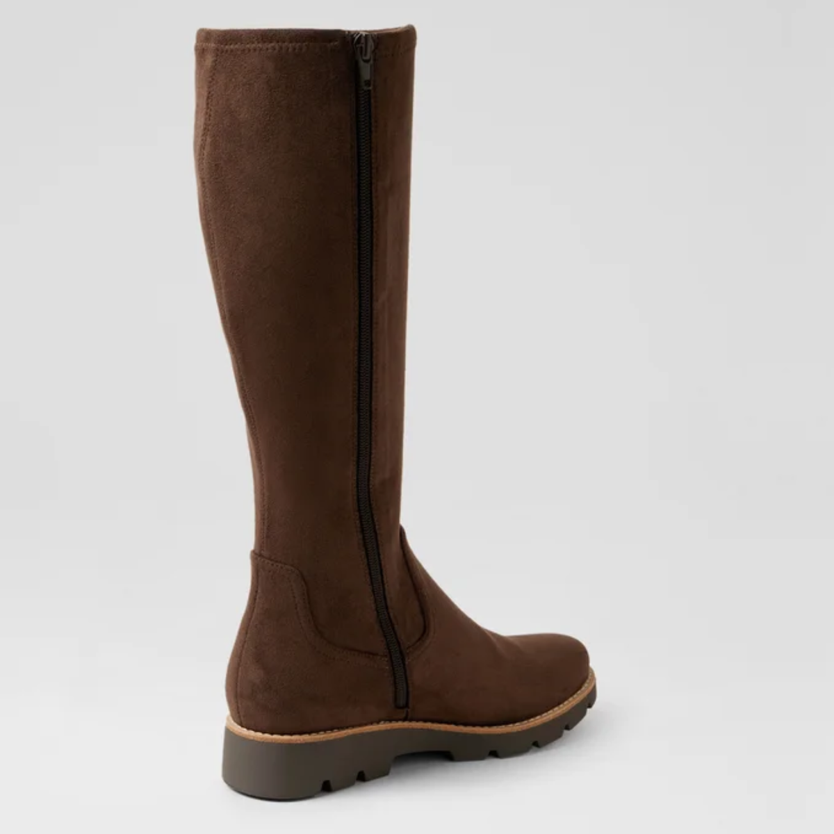 Dellah Choc Stretch Microsuede Knee High Boots - DJANGO AND JULIETTE | Shouz
