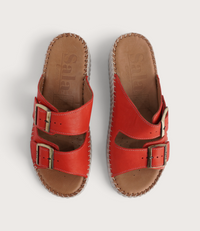 Solena Red Leather Slides
