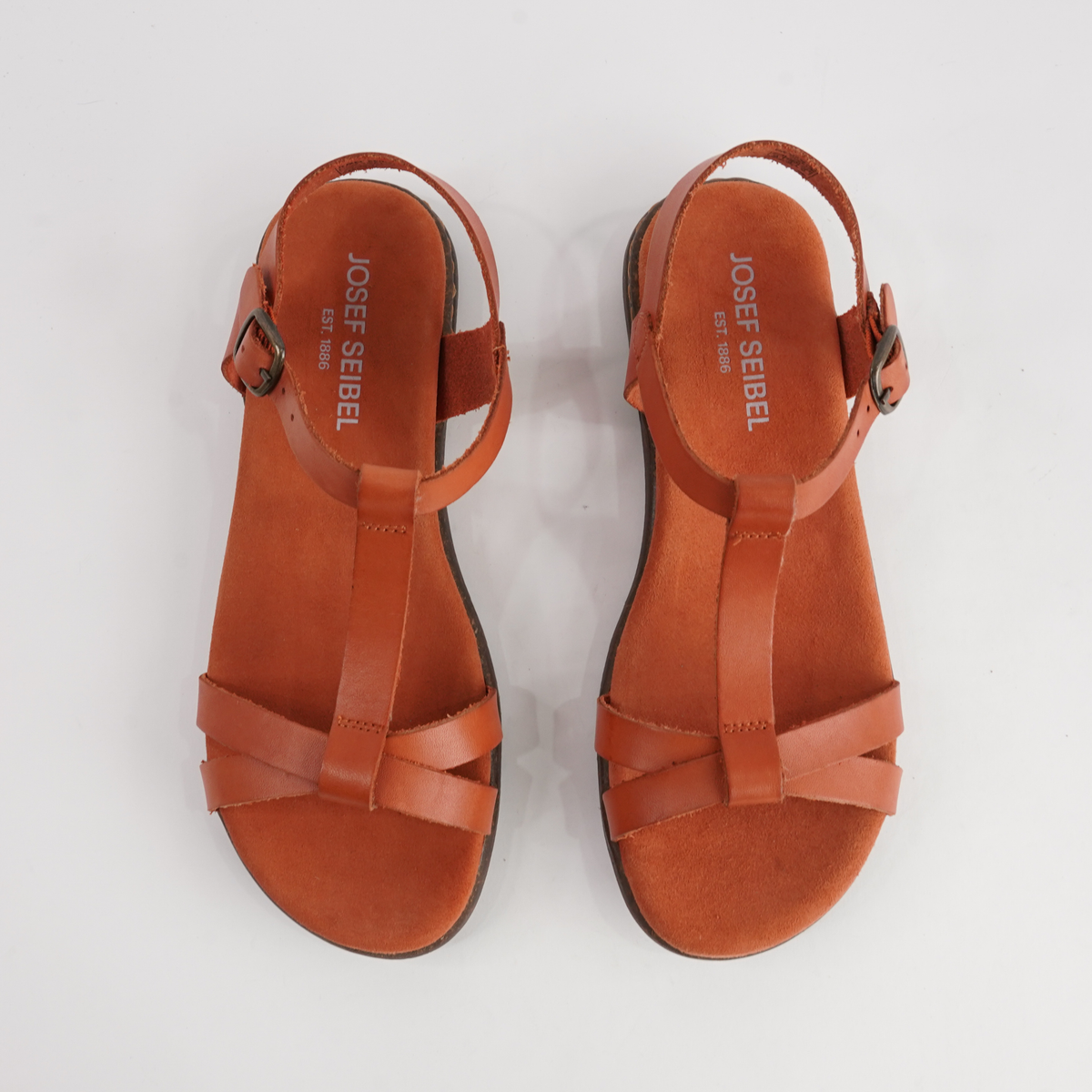 Fabricia 01 Orange Leather Sandals - JOSEF SEIBEL | Shouz