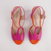 Brooke Fuschia/ Tangerine Leather Heels