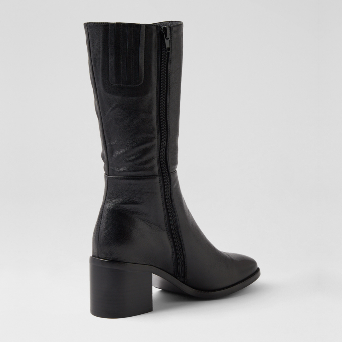 Sesina Black Leather Calf Boots - MOLLINI | Shouz