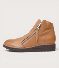 Ohmy Dark Tan/choc Sole Leather Ankle Boots