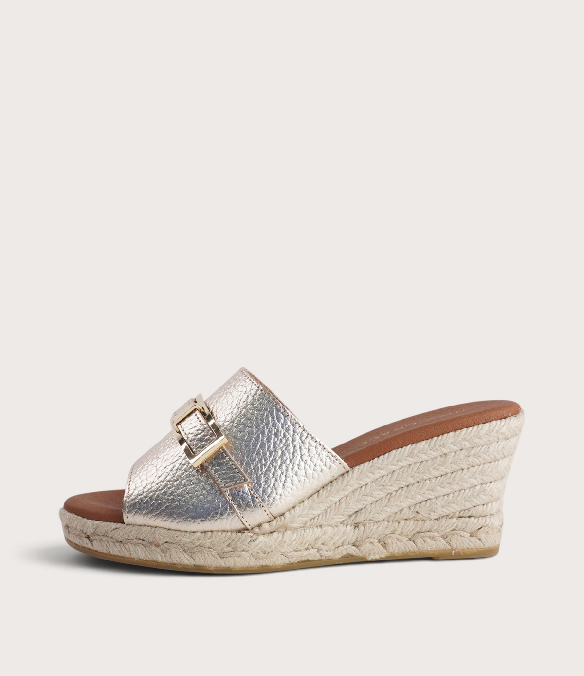 Zara Doya Champagne Leather Espadrille Wedges
