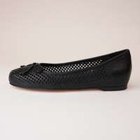 Appso Black Leather Ballet Flats