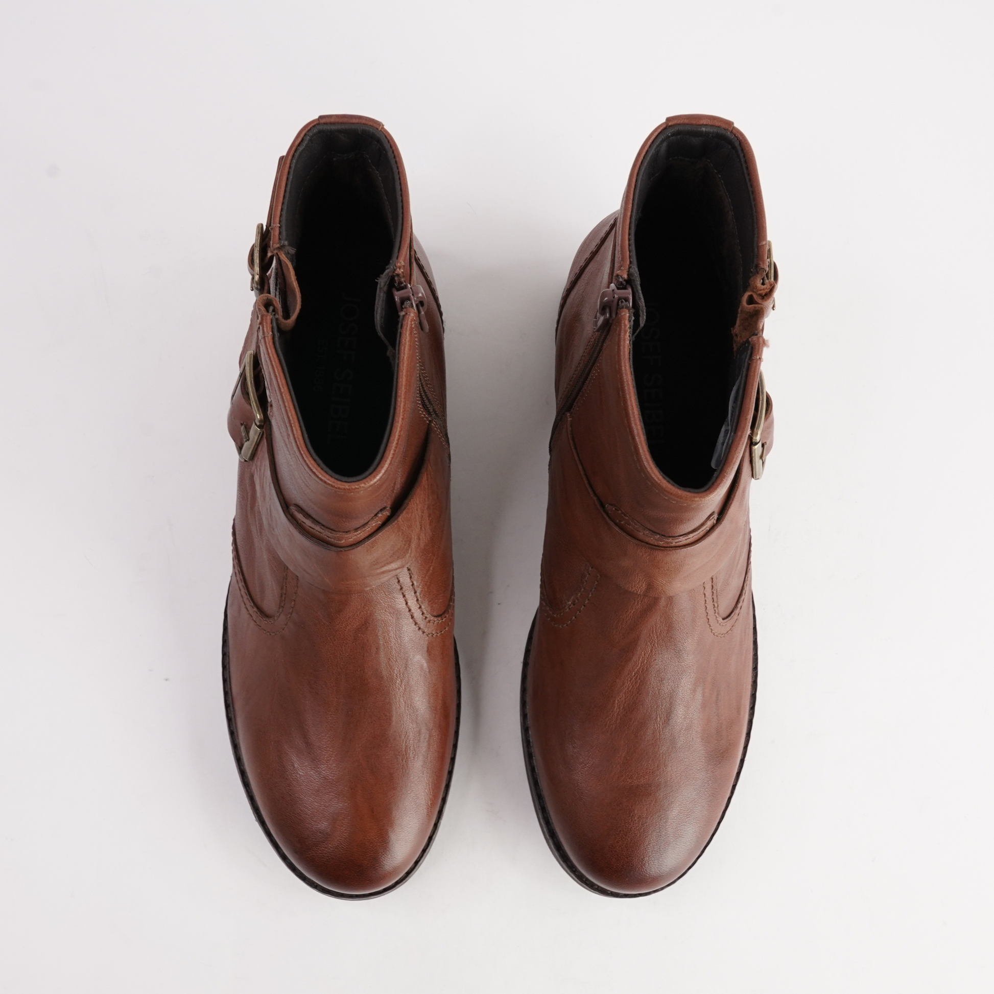 Kate 21 Cognac Leather Ankle Boots - JOSEF SEIBEL | Shouz