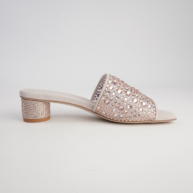Heda Nude Multi Leather Heels