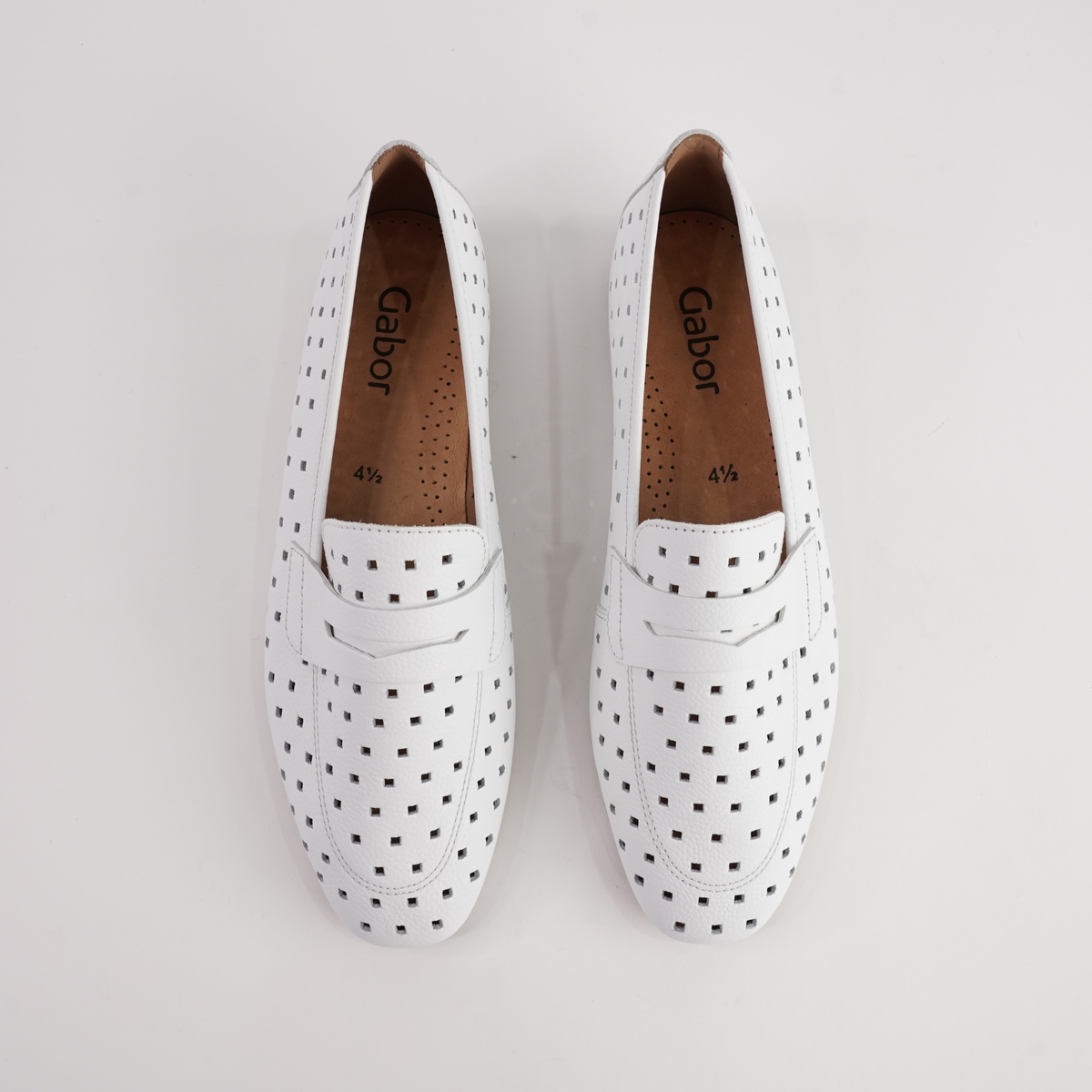 Dorothy White Leather Loafers - GABOR | Shouz