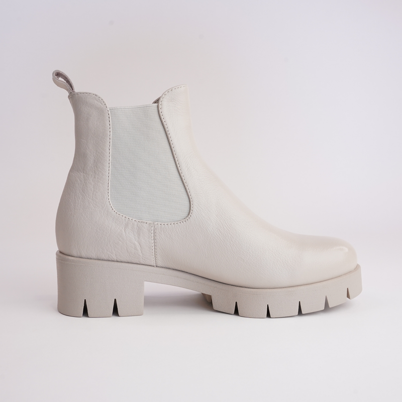 Hampy Almond Leather Ankle Boots