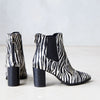 Ayer Zebra Metallic Pony Ankle Boots