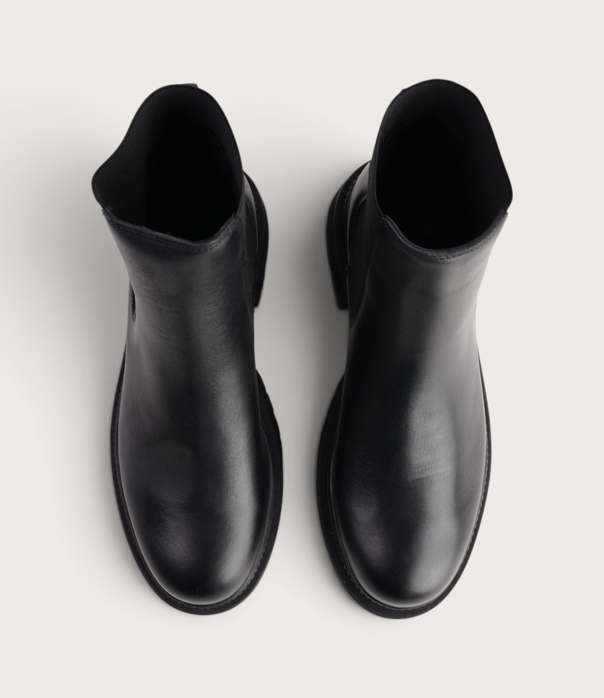 Brussels Black Leather Ankle Boots