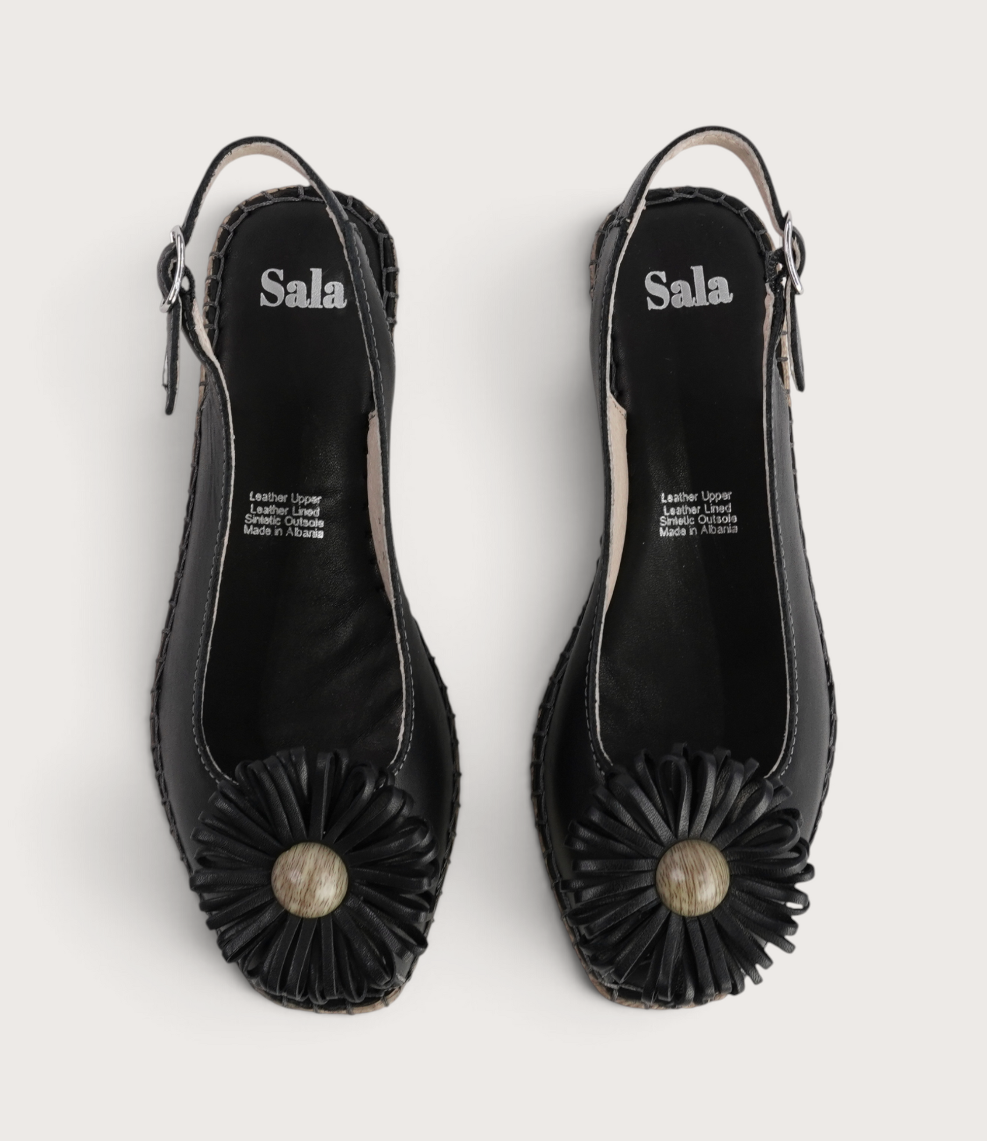 Erica Black Leather Espadrille Wedges