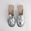 Luna Silver Leather Flats