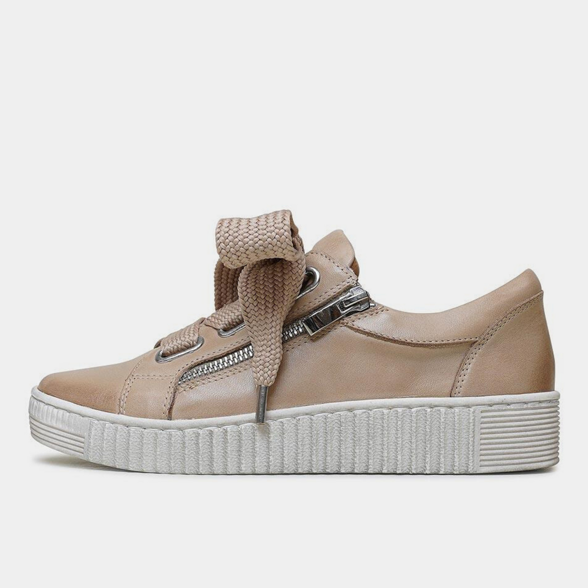 Jovi Ecru Leather Sneakers - EOS FOOTWEAR | Shouz