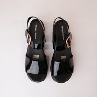 Babels Black Patent Leather Sandals