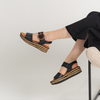 Margo Black Leather Sandals
