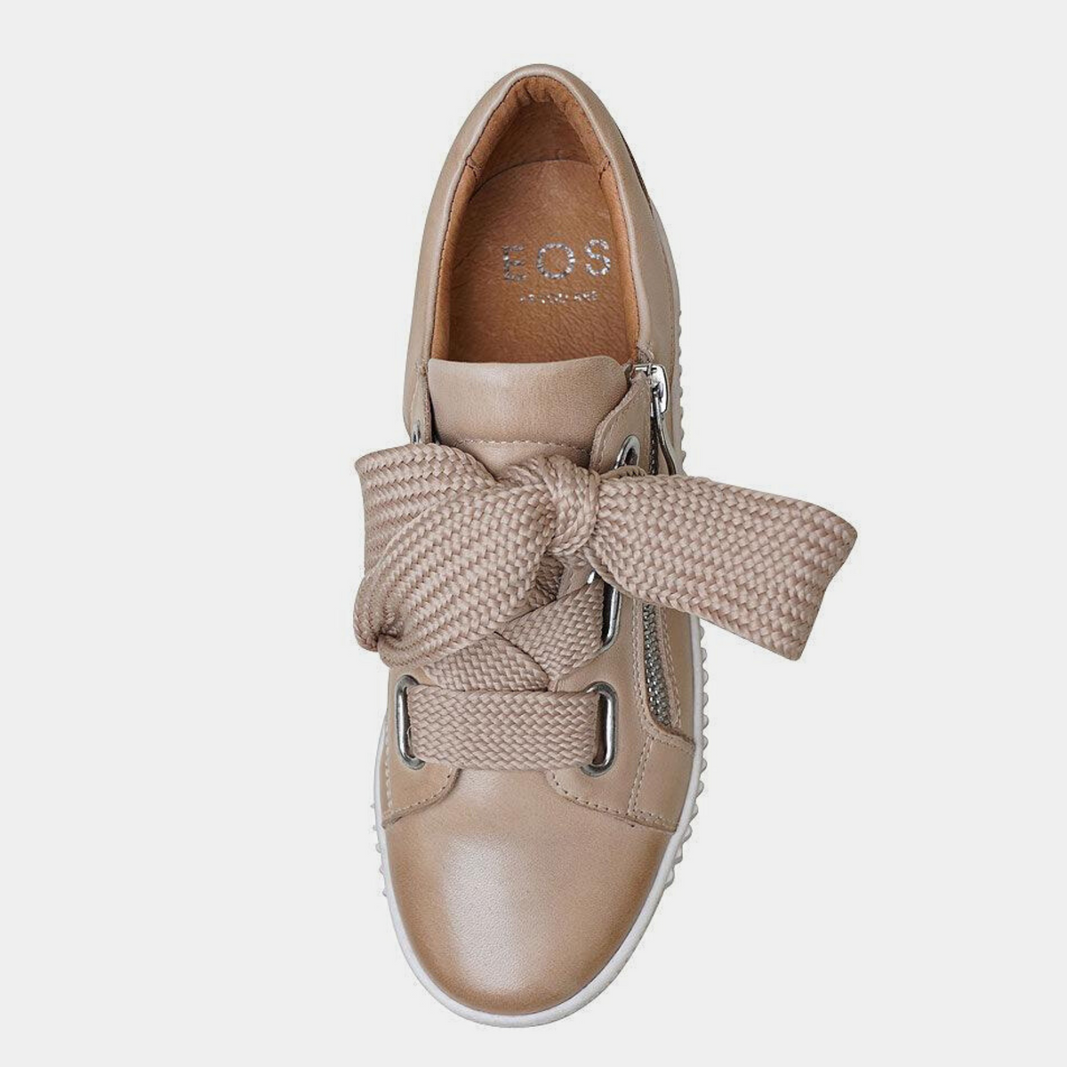 Jovi Ecru Leather Sneakers - EOS FOOTWEAR | Shouz
