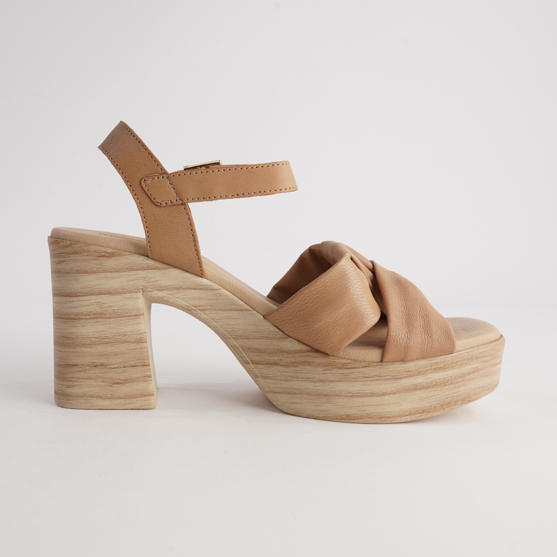 Odessa Camel Leather Heels