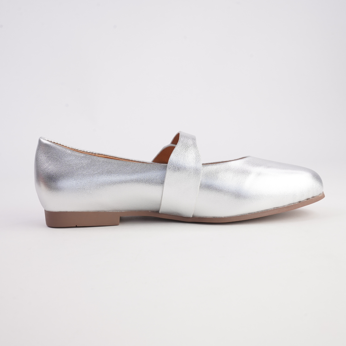 Picton Silver Leather Ballet Flats - MARCO SANTINI | Shouz
