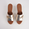 Zara Doya Champagne Leather Espadrille Wedges