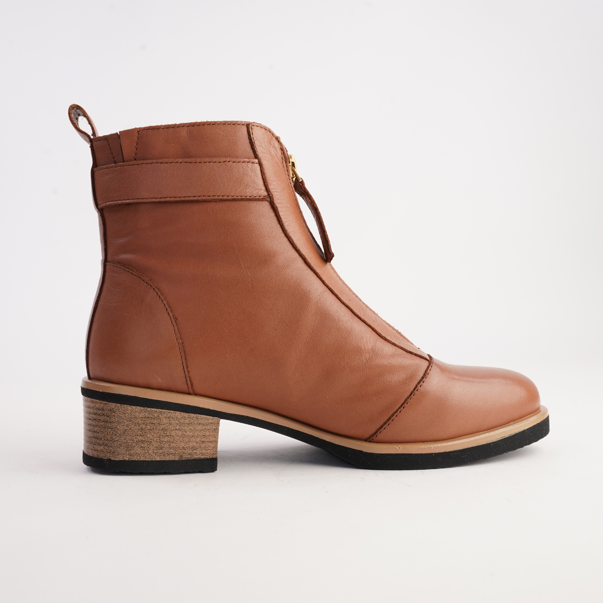 Doha Brandy Leather Ankle Boots - BRESLEY | Shouz