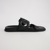 Tulia Black Leather Slides