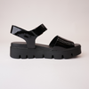 Babels Black Patent Leather Sandals