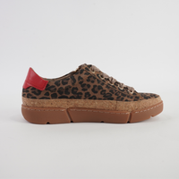 Torayne Camel Leopard Suede/ Red Multi Leather Sneakers