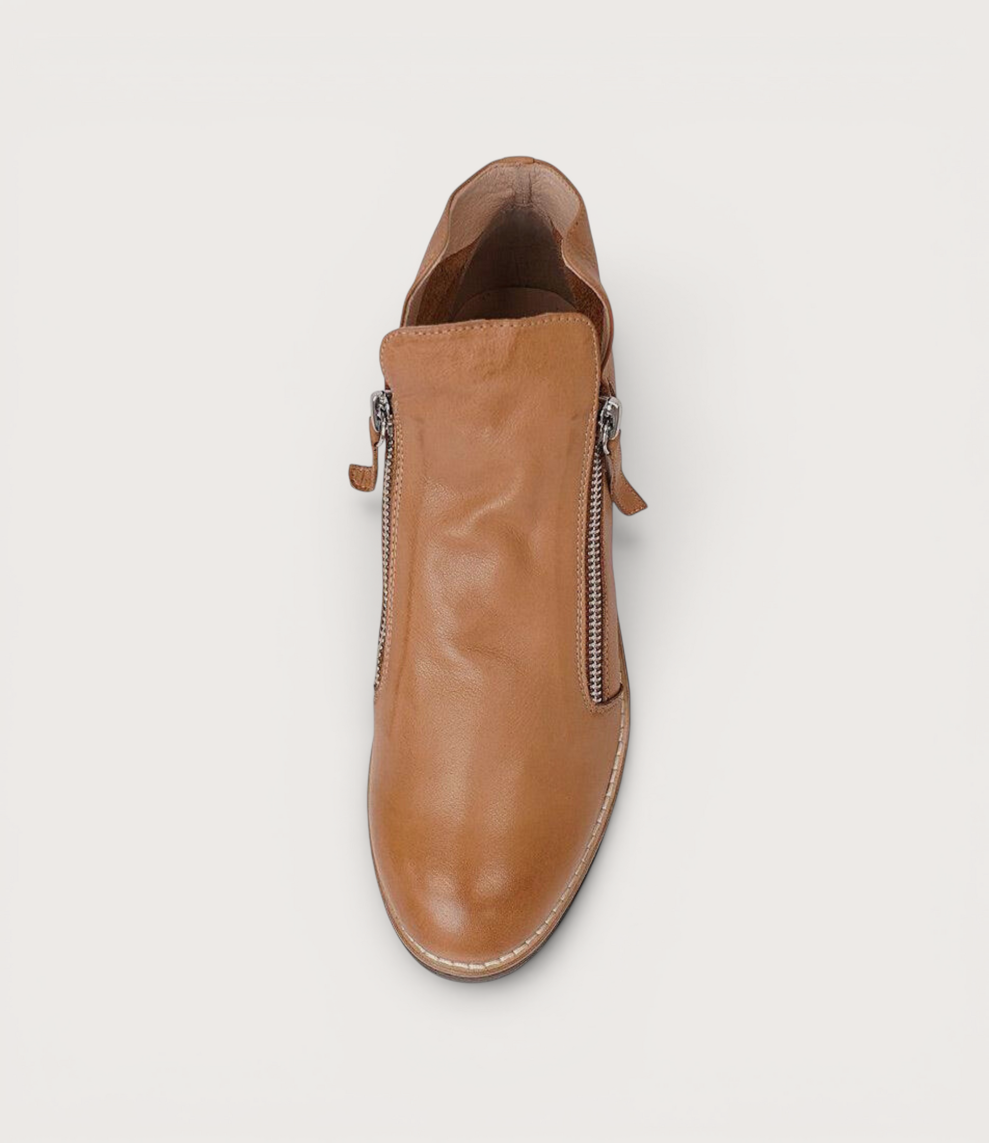 Ohmy Dark Tan/choc Sole Leather Ankle Boots
