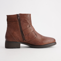 Kate 21 Cognac Leather Ankle Boots - JOSEF SEIBEL | Shouz