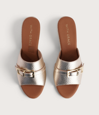 Zara Doya Champagne Leather Espadrille Wedges
