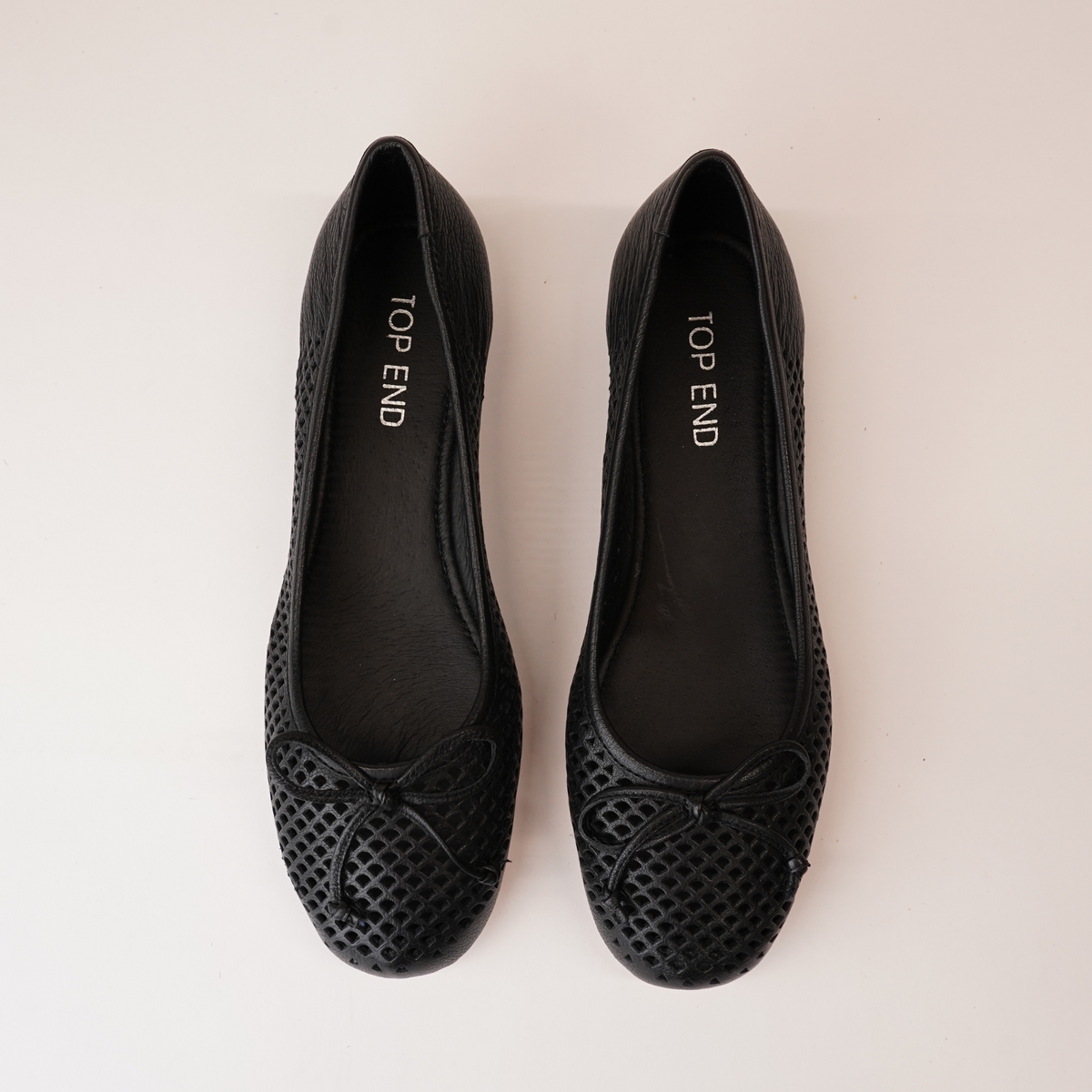 Appso Black Leather Ballet Flats - TOP END | Shouz