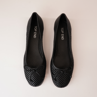 Appso Black Leather Ballet Flats