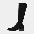 Timothie Black Stretch Microsuede Knee High Boots