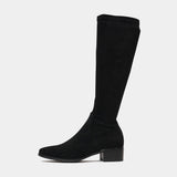 Timothie Black Stretch Microsuede Knee High Boots, DJANGO & JULIETTE - Shouz