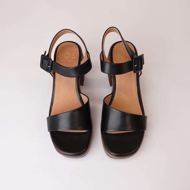 Spiga Black Leather Heels