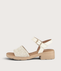 Bloom Latte Raffia Sandals