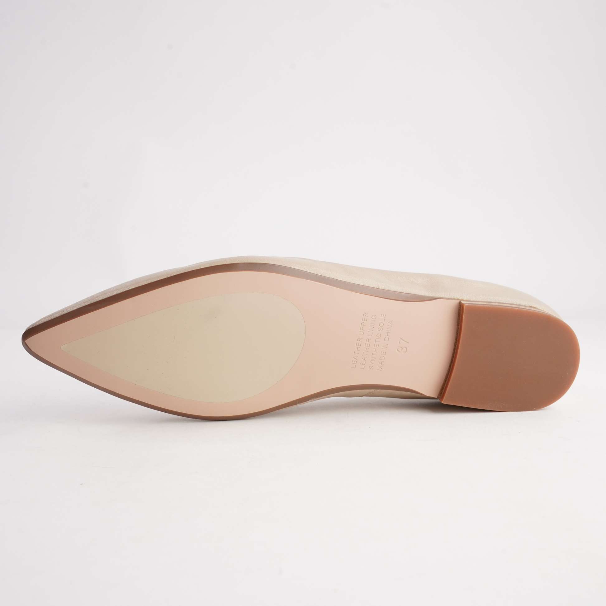 Yibbie Camel Leather/ Milk Flats - TOP END | Shouz