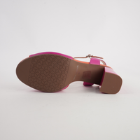 Brooke Fuschia/ Tangerine Leather Heels
