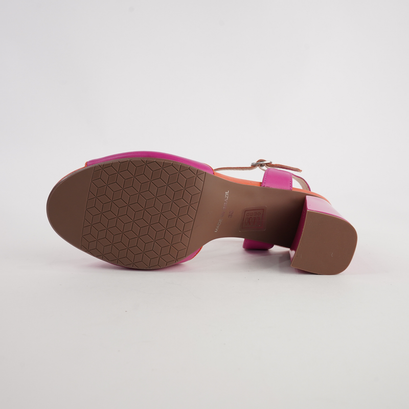 Brooke Fuschia/ Tangerine Leather Heels