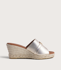 Zara Doya Champagne Leather Espadrille Wedges