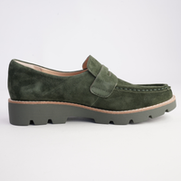 Dorte Olive Suede/ Olive Sole Loafers - DJANGO AND JULIETTE | Shouz